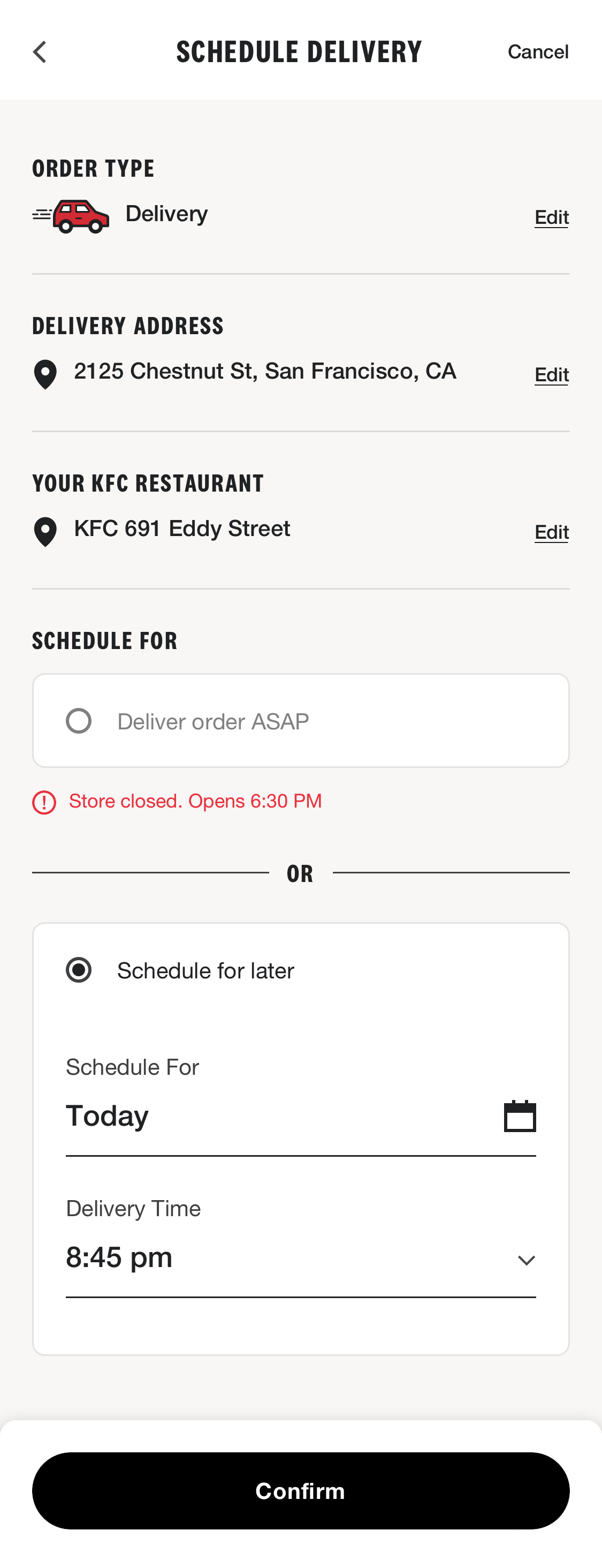 KFC’s App Time Booking Interface 6 of 24 Time Booking Interface